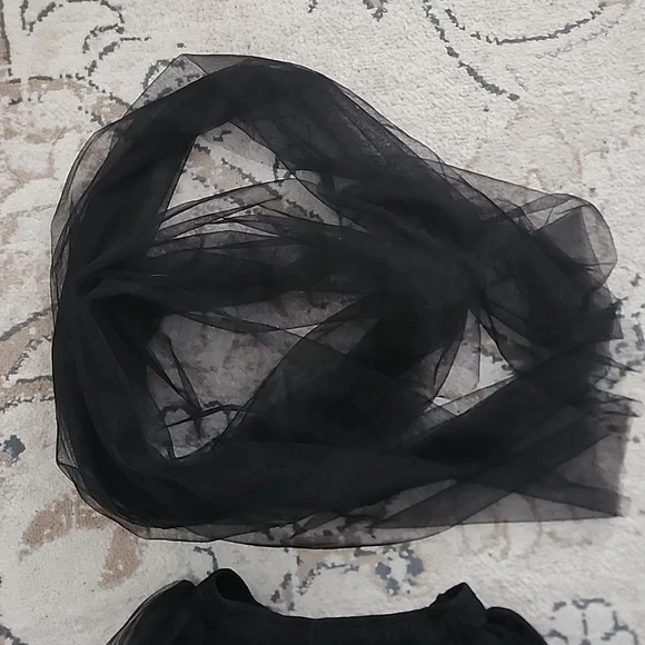 BLACK Tulle floor length skirt - Picture 3 of 5